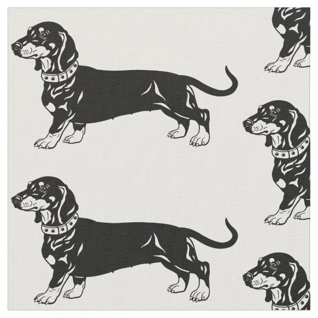 smooth dachshund dog fabric (Close Up)