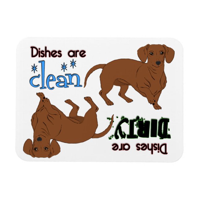 Smooth Dachshund Rectangle Dishwasher Magnet (Horizontal)