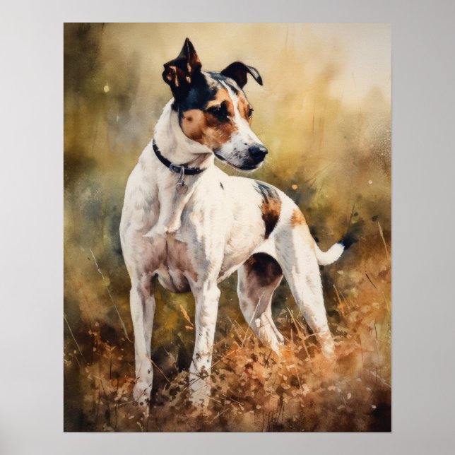 Smooth Fox Terrier Dog Art Print Poster (Front)