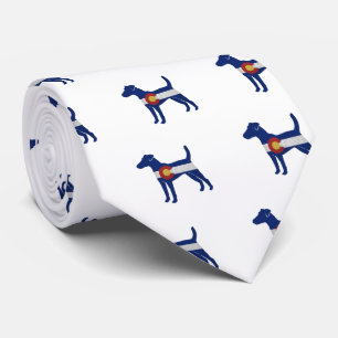 Smooth Fox Terrier Dog Breed Colorado Flag Tie