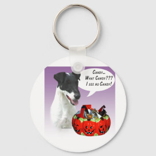 Smooth Fox Terrier Halloween Candy Key Ring