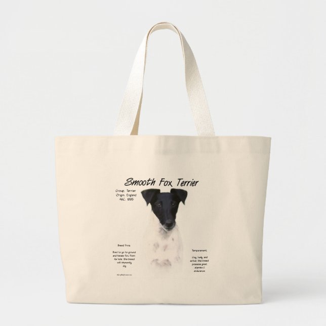 Smooth Fox Terrier History Design Large Tote Bag (Front)