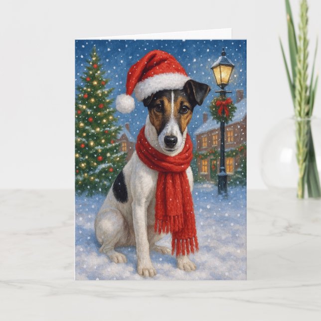 Smooth Fox Terrier Holiday  Card (Front)