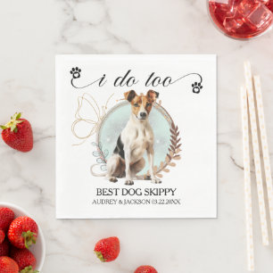 Smooth Fox Terrier I Do Too Dog Photo Wedding Napkin
