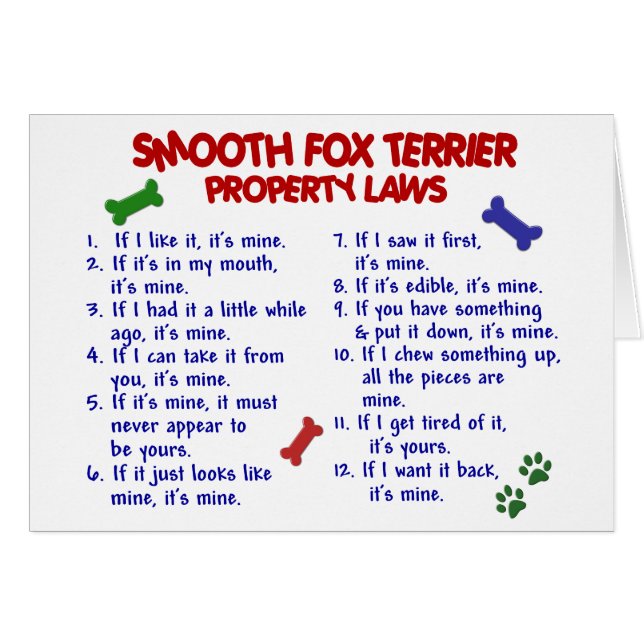 SMOOTH FOX TERRIER Property Laws 2 (Front Horizontal)