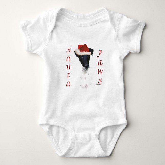 Smooth Fox Terrier Santa Paws Baby Bodysuit (Front)