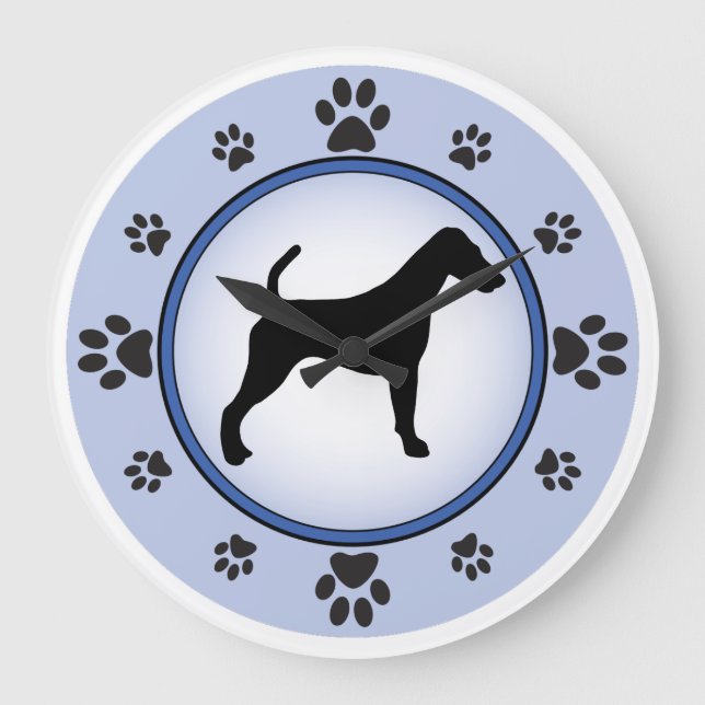 Smooth Fox Terrier Sihouette Large Clock (Front)