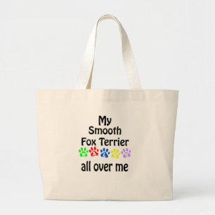 Smooth Fox Terrier Walks Design Large Tote Bag