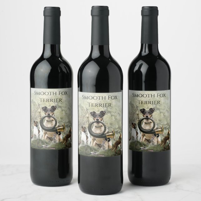 Smooth Fox Terrier     Wine Label (Bottles)