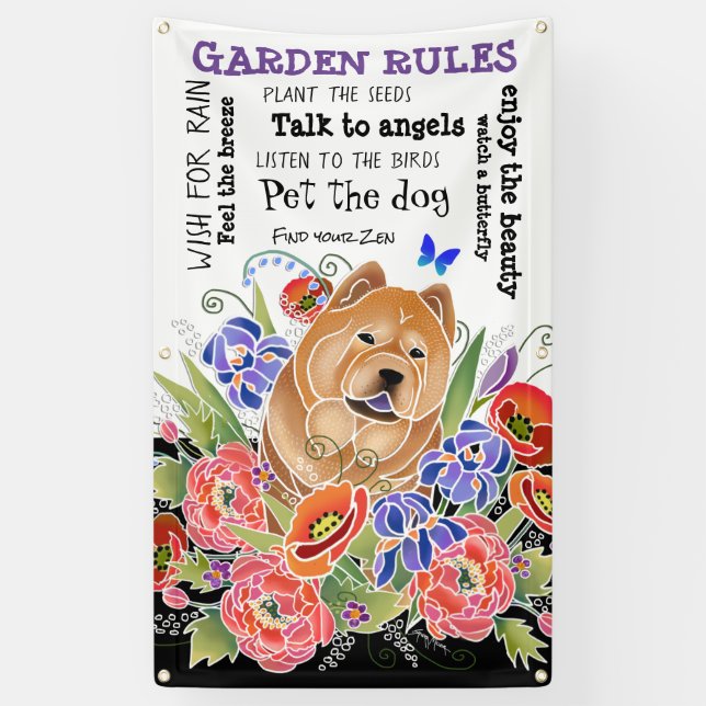 SMOOTH GARDEN PATH chow garden banner 3'x5' (Vertical)