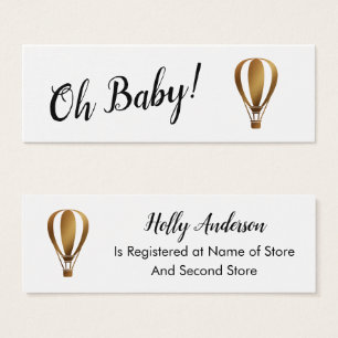 Smooth Gold Hot Air Balloon Gift Registry Cards