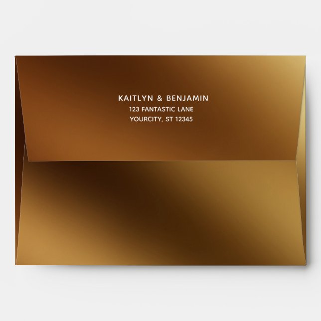 Smooth Gold Outside, Plain Inside, Return Address Envelope (Back (Top Flap))