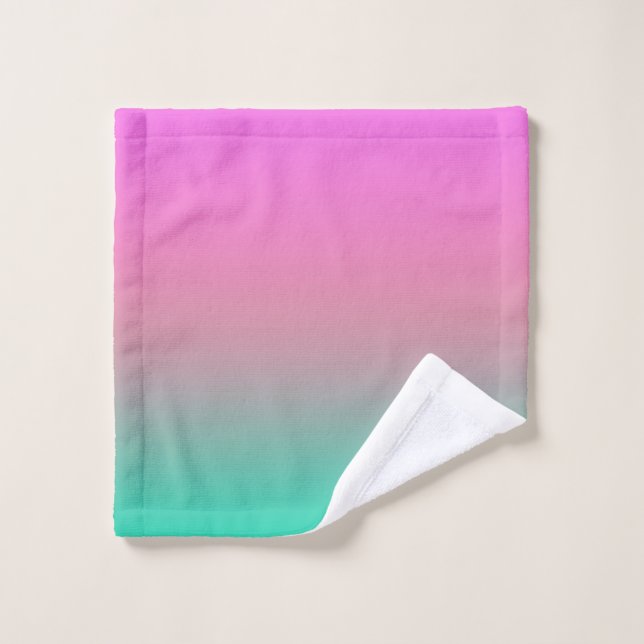 Smooth gradient summer colours fashion simple colo bath towel set (Wash Cloth)