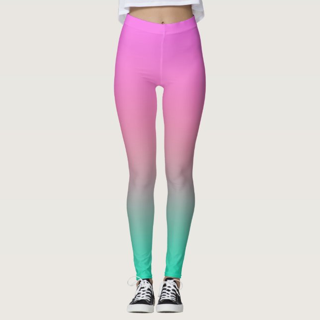 Smooth gradient summer colours fashion simple colo leggings (Front)