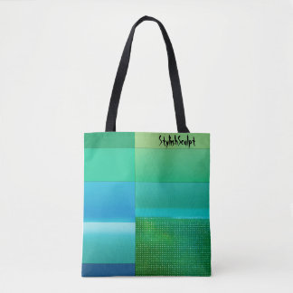 Smooth Green to Blue Gradient Background Tote Bag