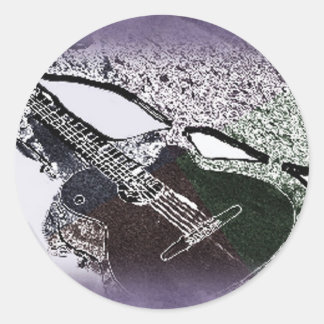Smooth Jazz Guitar Classic Round Sticker