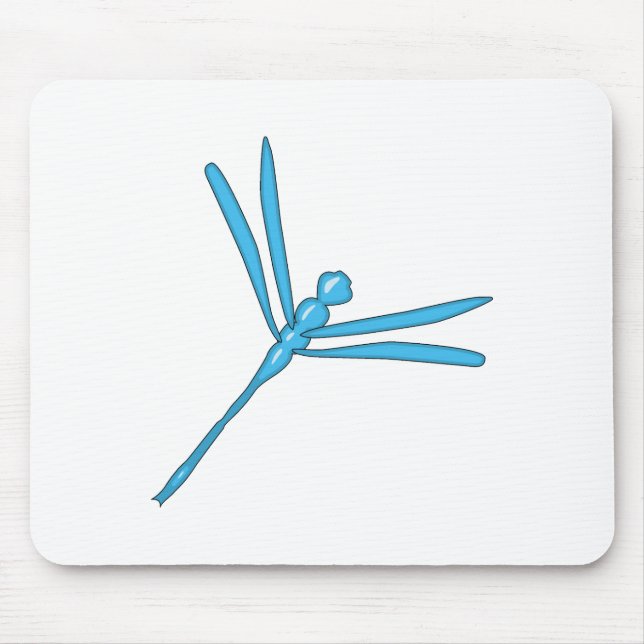 Smooth Light Blue Dragonfly Mouse Pad (Front)
