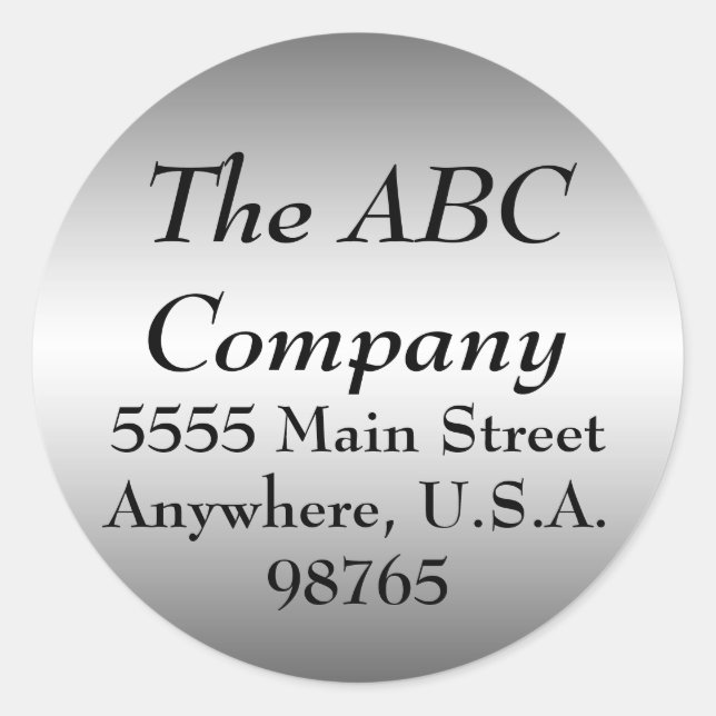 Smooth Metal Address Labels Stickers (Front)
