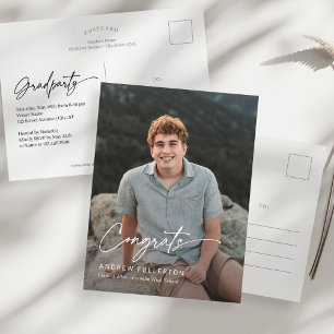 Smooth Note Graduation Announcement Postcard