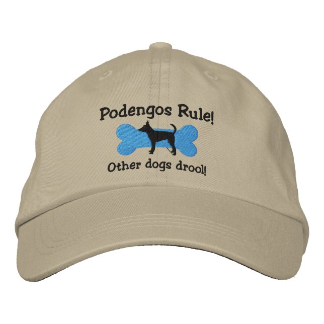 Smooth Podengos Rule Embroidered Hat (Front)