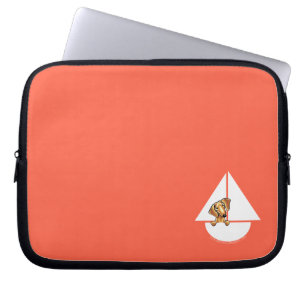 Smooth Red Dachshund Sailboat Red Laptop Sleeve