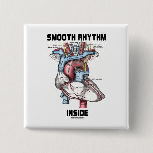 Smooth Rhythm Inside (Medical Anatomical Heart) 15 Cm Square Badge