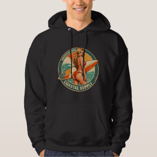 Smooth Ride Coastal Supply Surf Pin-Up Graphic Hoodie