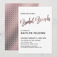 Smooth Rose Gold Ombre Bridal Brunch Typography
