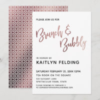 Smooth Rose Gold Ombre Brunch & Bubbly Typography