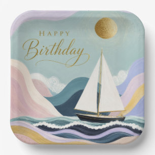 Smooth Sailing into Another Year Paper Plate