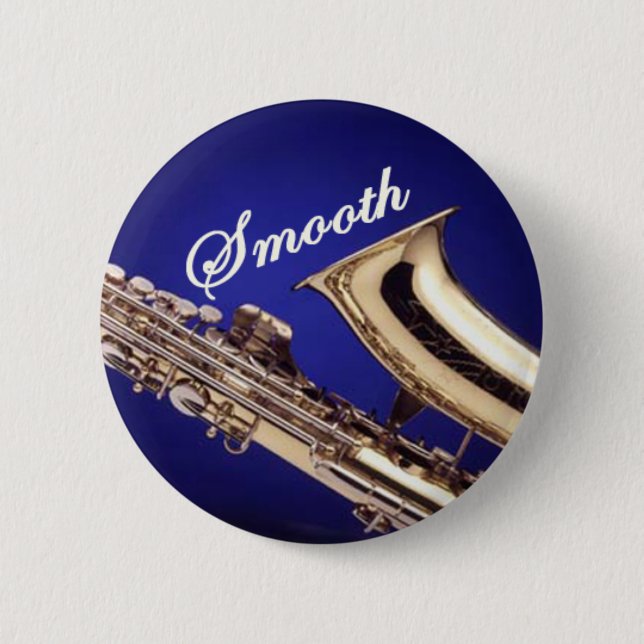 Smooth Saxophone 6 Cm Round Badge (Front)