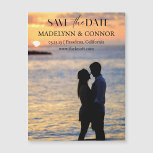 Smooth Script Photo Save the Date Magnetic Card