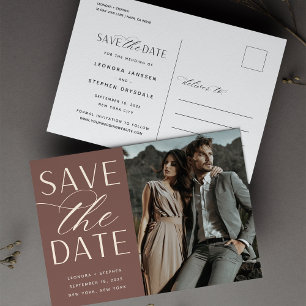 Smooth Script   Photo Wedding Save the Date Foil Invitation Postcard