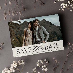 Smooth Script   Single Horizontal Photo Wedding Save The Date