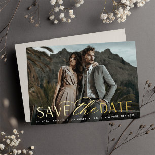 Smooth Script Single Photo Save the Date