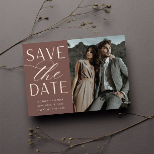 Smooth Script Single Photo Save the Date