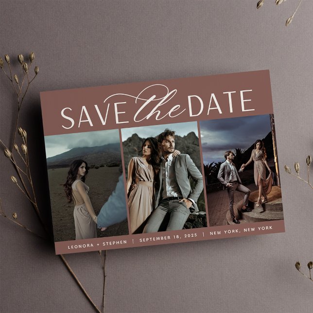 Smooth Script | Three Photo Wedding Save The Date (Creator Uploaded)
