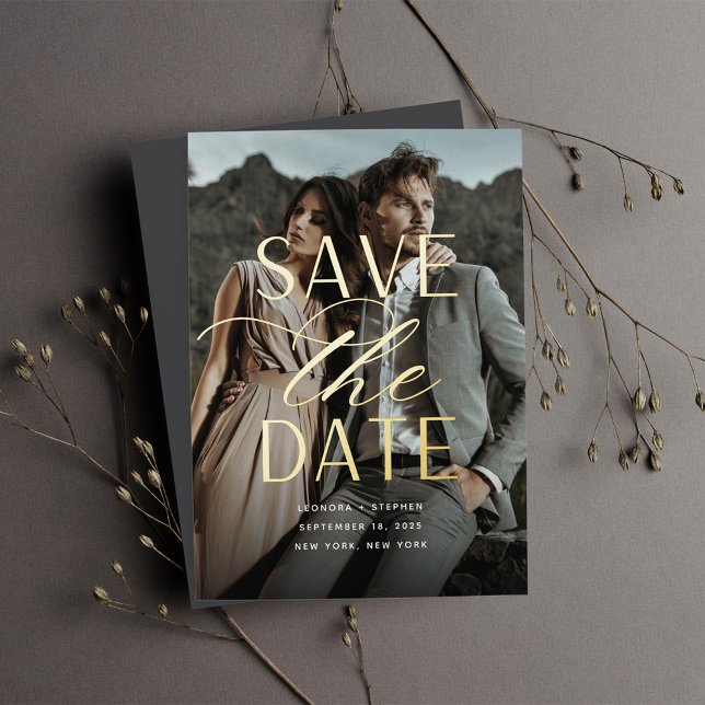 Smooth Script | Vertical Photo Save the Date (Creator Uploaded)