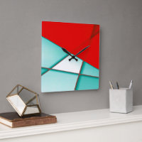 Smooth turcoise trapeze rectangle under red sheet