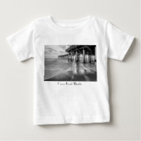 Smooth Waves At Cocoa Pier Grayscale Baby T-Shirt