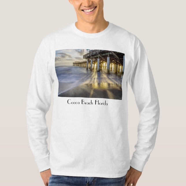 Smooth Waves At Cocoa Pier Long Sleeve T-Shirt (Front)