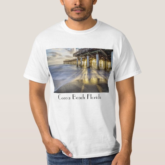 Smooth Waves At Cocoa Pier T-Shirt (Front)