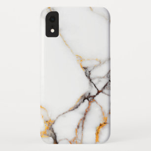 Smooth White Marble With Gold And Grey Case-Mate iPhone Case