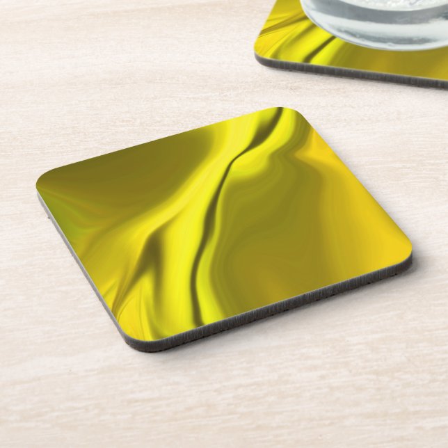 Smooth Yellow Design Coaster (Left Side)