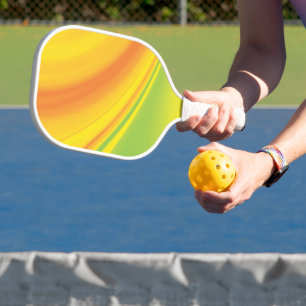 Smooth yellow green color blending background pickleball paddle
