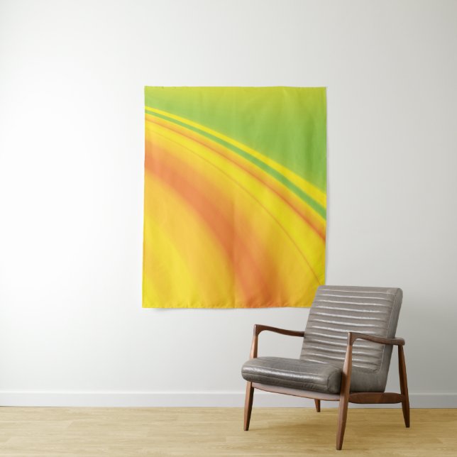 Smooth yellow green colour blending background tapestry (In Situ)