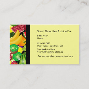 Smoothie And Fruit Bar Business Cards