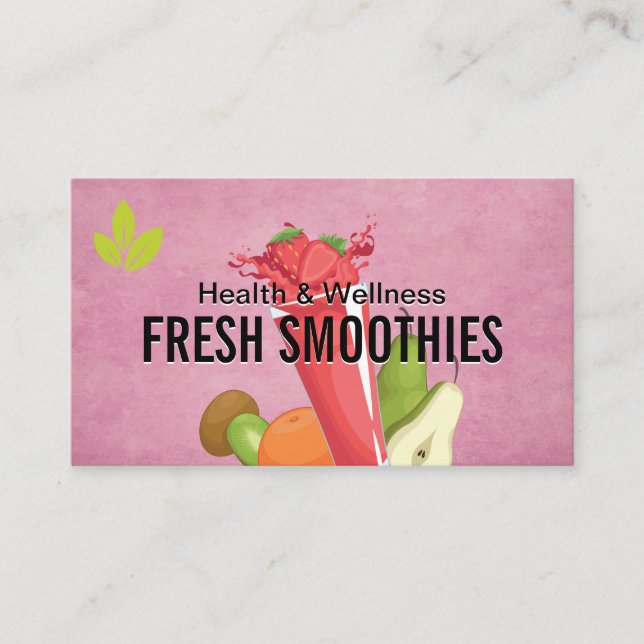 Smoothie Drink and Fruits Business Card (Front)