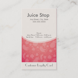 Smoothie & Juice Bar Business Card Loyalty Card