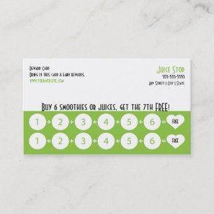 Smoothie & Juice Bar Business Card Loyalty Card